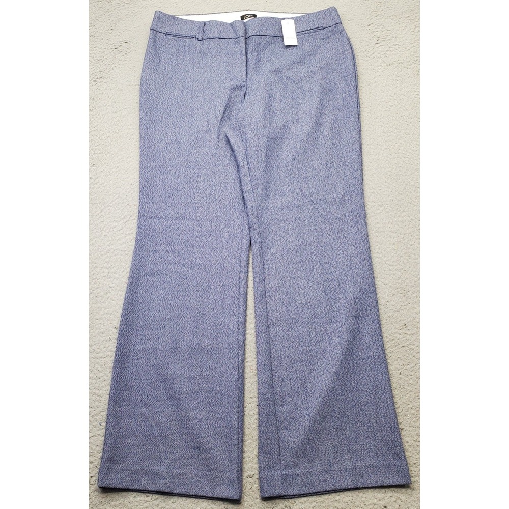 Loft Marisa Trouser Dress Pants Womens 10 Purple Textured Classic‎ Fit Formal